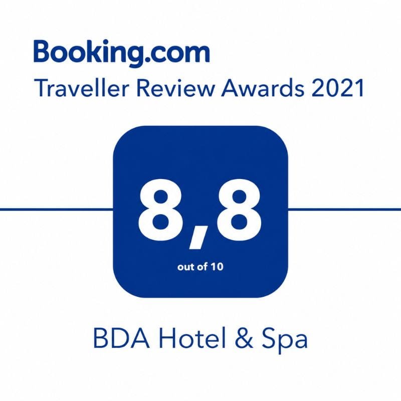 Booking.com Traveller Review Awards 2021 - Puntaje 8,8 - BDA Hotel & Spa